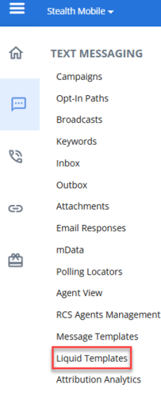 liquid templates menu